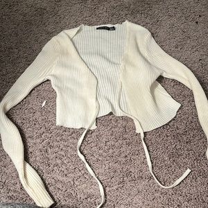 Nasty gal white mini sweater tie
